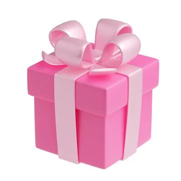 3D render gift box with ribbon, present package 스톡 일러스트