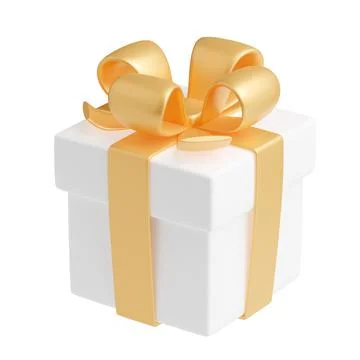 3D render gift box with ribbon, present package Stock Illustration