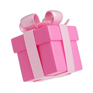 3D render gift box with ribbon, present package Stock Illustration