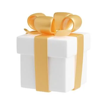 3D render gift box with ribbon, present package Stock Illustration