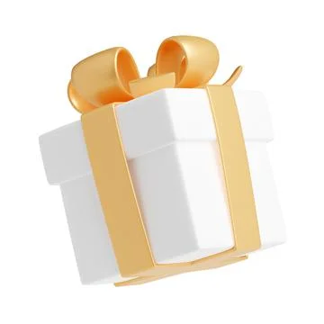 3D render gift box with ribbon, present package Stock Illustration