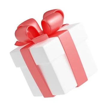 3D render gift box with ribbon, present package Stock Illustration