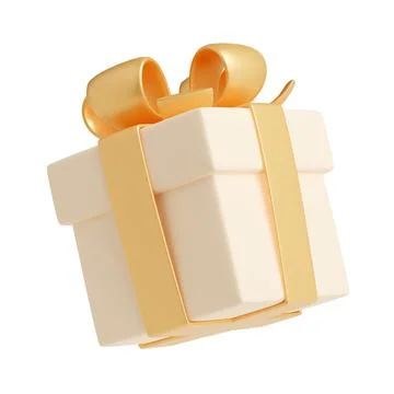 3D render gift box with ribbon, present package Stock Illustration