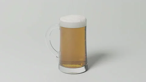3D render glass of beer rotation 库存影片 141986335