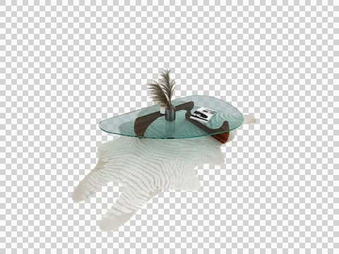 3d render glass coffee table Stock Illustration