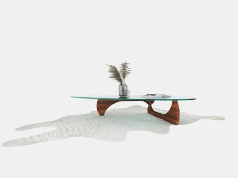 3d render glass coffee table 스톡 일러스트