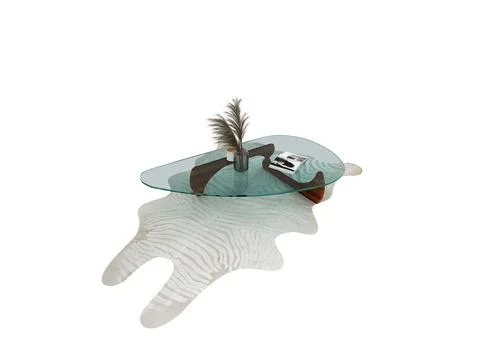 3d render glass coffee table Stock Illustration