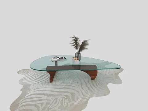 3d render glass coffee table Illustrazione stock