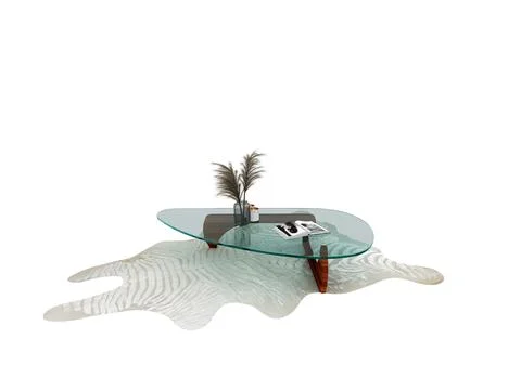 3d render glass coffee table 스톡 일러스트