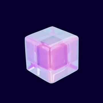 3d render glass cube Stock Illustration