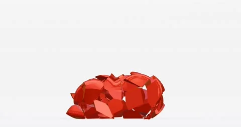 3d render of glass heart broken and healed. Stock Footage 218349520