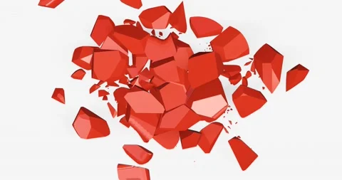 3d render of glass heart broken for healing concept. Stock Footage 218995653