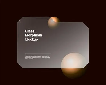 3d render glass morphism effect presentation mockup isolated Stock Illustration