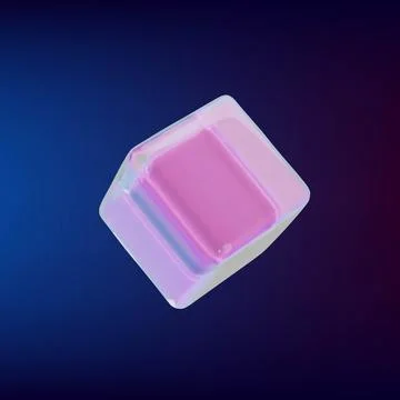 3d render glass neon cube 2 Stock Illustration