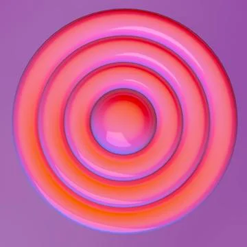 3D render. Glass pink Scene with simple geometrical forms in minimal style. Stock Illustration