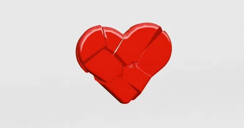 3d render of glass shattered or broken heart. Stock Footage 218995658