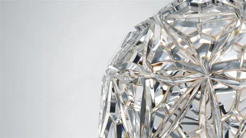 3d render of glass structure. Diamond like reflections and refractions. Beaut Stock Illustration