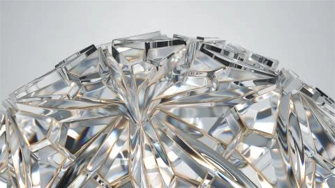 3d render of glass structure. Diamond like reflections and refractions. Beaut Stock Illustration