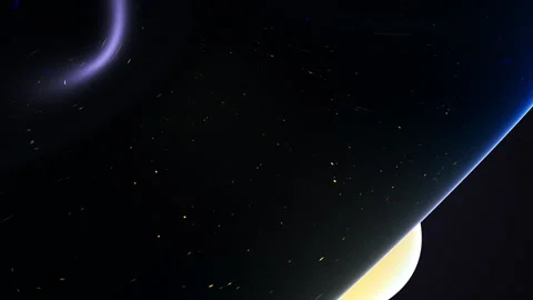 3D render of glassy coloured surface of huge object with stardust inside Stock Footage 253027576