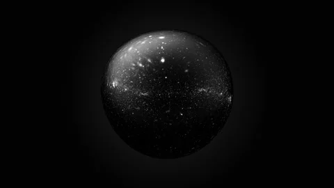 3D render of glassy green chromatic colored sphere with stardust inside Stock Footage 252389156
