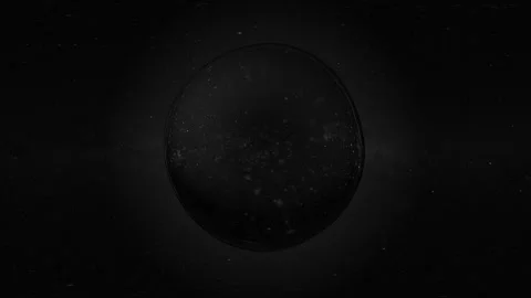 3D render of glassy monochromic chromatic coloured sphere with stardust Stock Footage 253660751