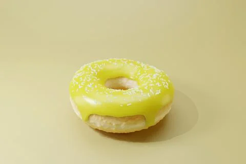 3d render of glazed donut with sweet sprinkle Stock Illustration