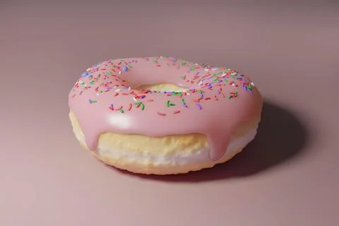 3d render of glazed donut with sweet sprinkle Stock Photos