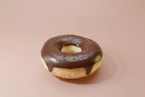 3d render of glazed donut with sweet sprinkle Stock Photos