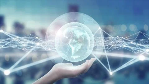 3d render global communication network concept. Global connection concept イラスト素材