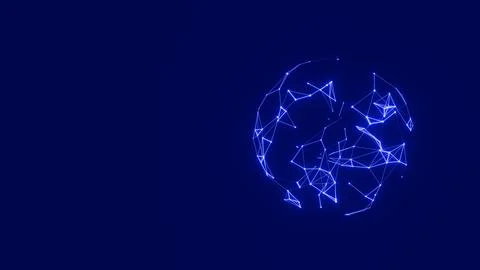 3D render of global network connection and digital data transfer, visualisation Stock Illustration
