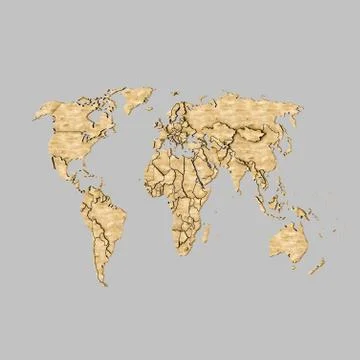 3d render of global warming alert world map Stock Illustration