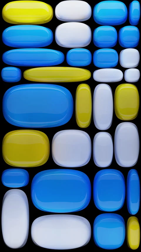 3D Render Glossy Abstract Geometric Shapes Vertical Background Stock Footage 328247117