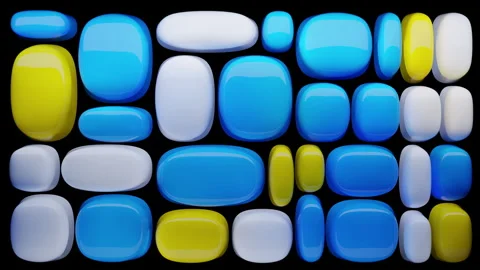 3D Render Glossy Abstract Geometric Shapes Background Stock Footage 328247180