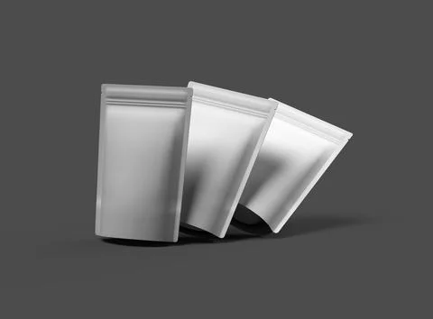 3D render of a glossy doypack packaging with a zipper on a dark background Stock Illustration