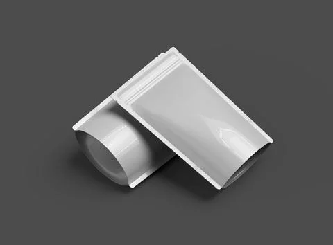 3D render of a glossy doypack packaging with a zipper on a dark background Stock Illustration