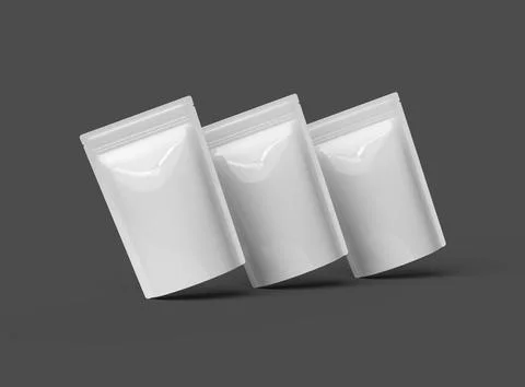 3D render of a glossy doypack packaging with a zipper on a dark background Stock Illustration