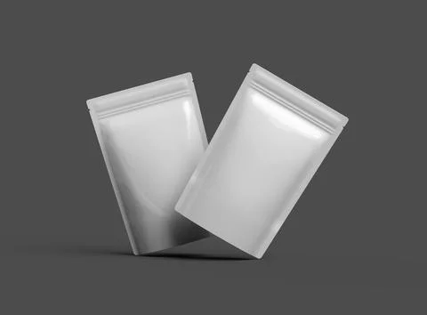 3D render of a glossy doypack packaging with a zipper on a dark background Stock Illustration