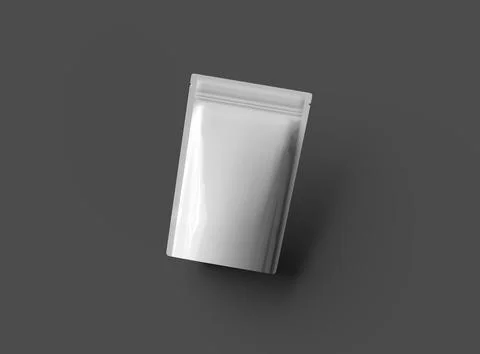 3D render of a glossy doypack packaging with a zipper on a dark background Stock-Illustration