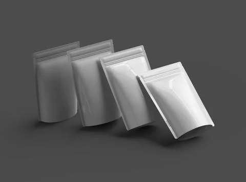 3D render of a glossy doypack packaging with a zipper on a dark background Stock Illustration