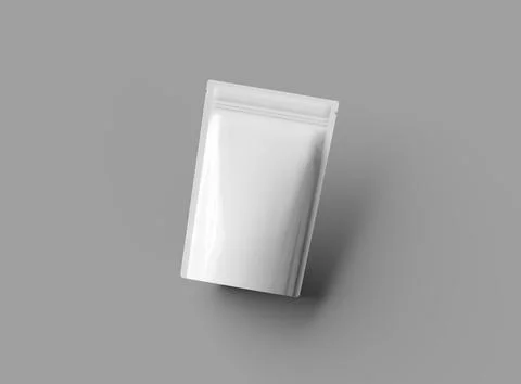 3D render of a glossy doypack packaging with a zipper on a light background Stock Illustration