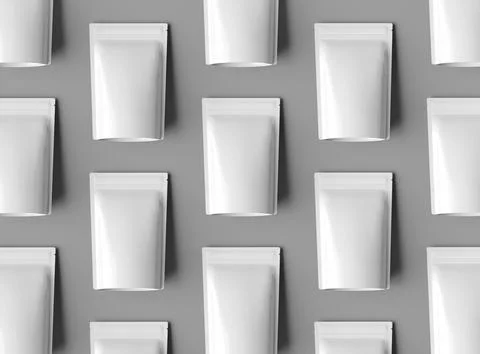 3D render of a glossy doypack packaging with a zipper on a light background Stock Illustration