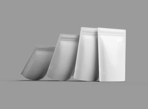 3D render of a glossy doypack packaging with a zipper on a light background Stock Illustration