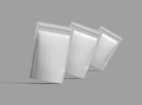 3D render of a glossy doypack packaging with a zipper on a light background Stock Illustration