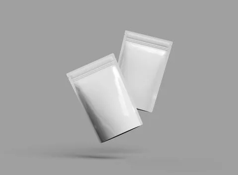 3D render of a glossy doypack packaging with a zipper on a light background Stock Illustration