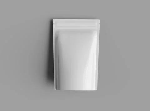 3D render of a glossy doypack packaging with a zipper on a light background Stock Illustration