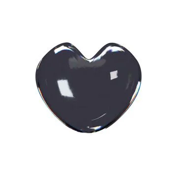 3d render glossy heart front Stock Illustration