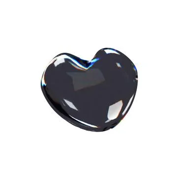 3d render glossy heart right side Stock Illustration