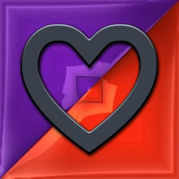 3D render of glossy heart symbol Stock-Illustration
