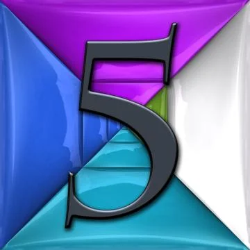 3D render of glossy number Stock Illustration