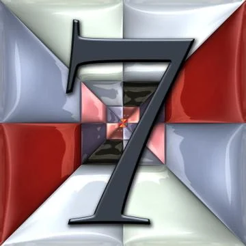 3D render of glossy number Illustrazione stock